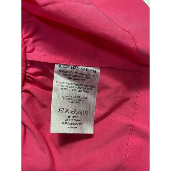 Simkhai 'Yuni' Pink Cotton Poplin Puff-Sleeve V Neck Top Size 12 - Picture 5 of 5